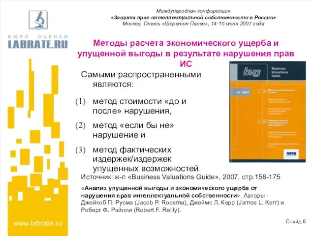 Методы расчета экономического ущерба и упущенной выгоды в результате нарушения прав ИС