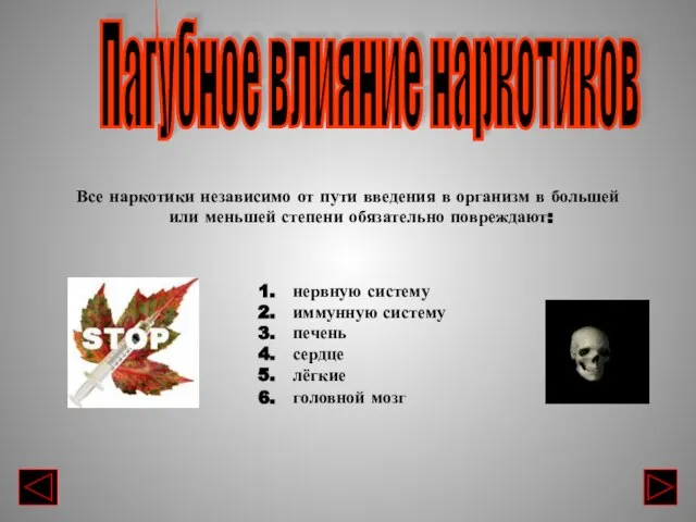 Все наркотики независимо от пути введения в организм в большей или меньшей