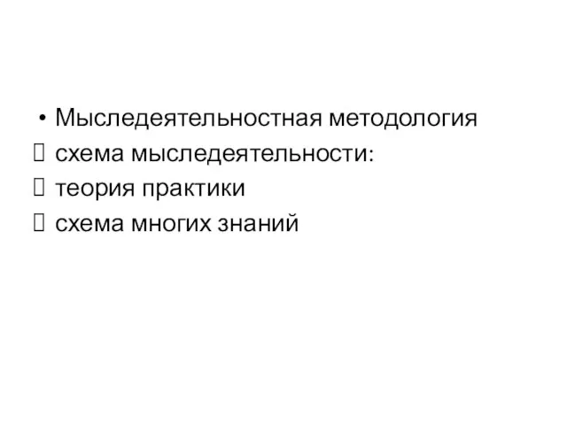 Мыследеятельностная методология схема мыследеятельности: теория практики схема многих знаний