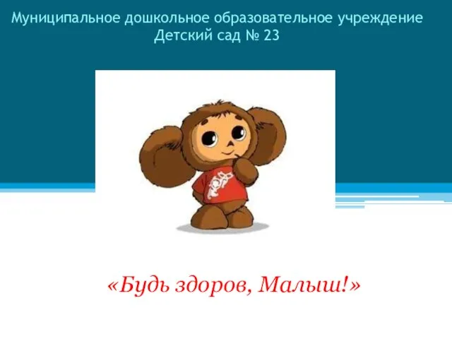 Муниципальное дошкольное образовательное учреждение Детский сад № 23 «Будь здоров, Малыш!»