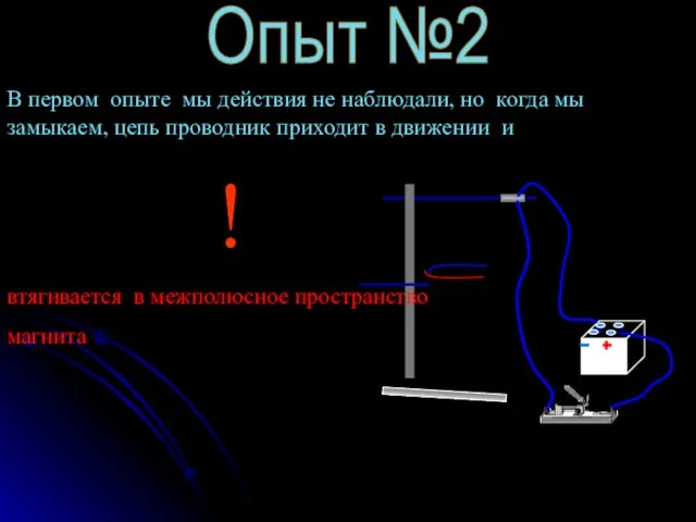 Опыт №2 В первом опыте мы действия не наблюдали, но когда мы