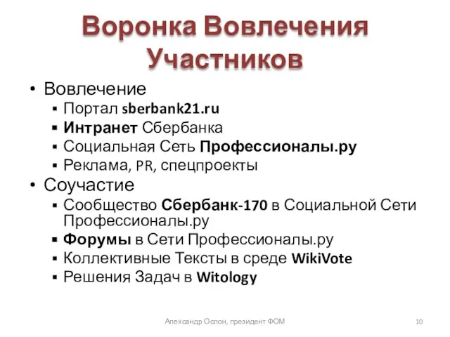 Воронка Вовлечения Участников Вовлечение Портал sberbank21.ru Интранет Сбербанка Социальная Сеть Профессионалы.ру Реклама,