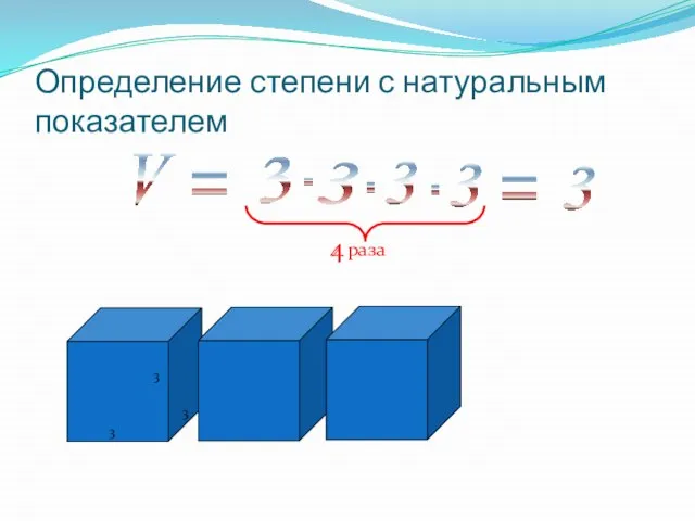 Определение степени с натуральным показателем 3 3 3 3 3 3 .