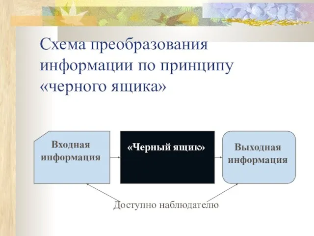 Схема преобразования информации по принципу «черного ящика»