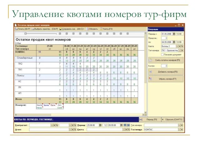 Управление квотами номеров тур-фирм