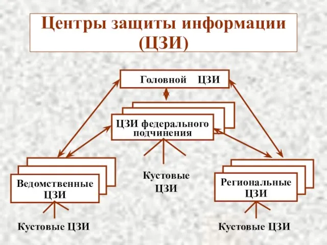 Ведомственные ЦЗИ Ведомственные ЦЗИ Региональные ЦЗИ Региональные ЦЗИ ЦЗИ федерального подчинения ЦЗИ