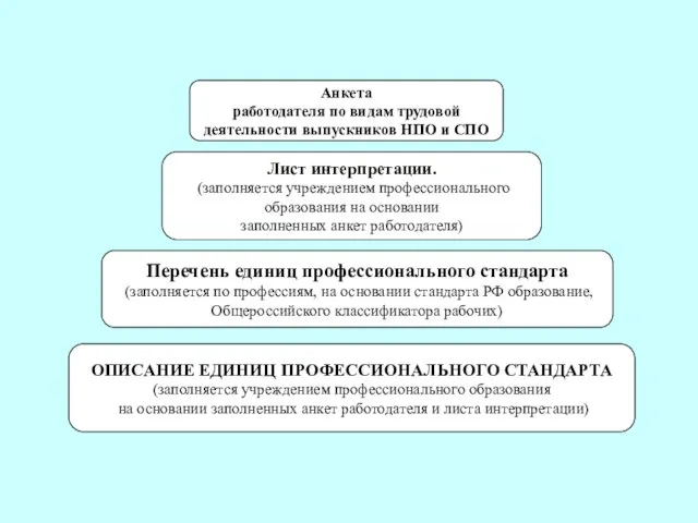 Анкета работодателя по видам трудовой деятельности выпускников НПО и СПО Лист интерпретации.