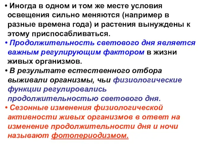 Иногда в одном и том же месте условия освещения сильно меняются (например