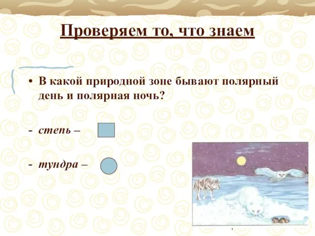 Проверяем то, что знаем В какой природной зоне бывают полярный день и