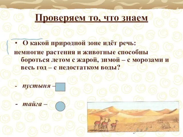 Проверяем то, что знаем О какой природной зоне идёт речь: немногие растения