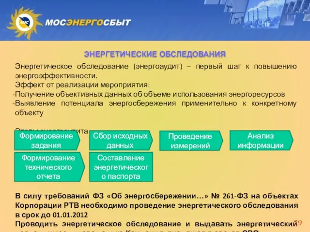 Энергетическое обследование (энергоаудит) – первый шаг к повышению энергоэффективности. Эффект от реализации