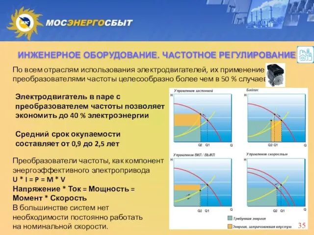 По всем отраслям использования электродвигателей, их применение с преобразователями частоты целесообразно более