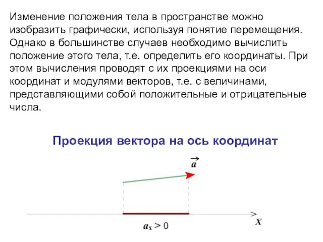 Изменение положения тела в пространстве можно изобразить графически, используя понятие перемещения. Однако