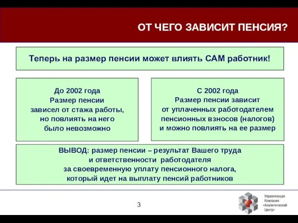 ОТ ЧЕГО ЗАВИСИТ ПЕНСИЯ? Теперь на размер пенсии может влиять САМ работник!