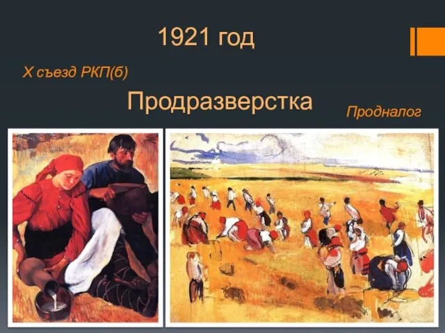 1921 год Х съезд РКП(б) Продразверстка Продналог