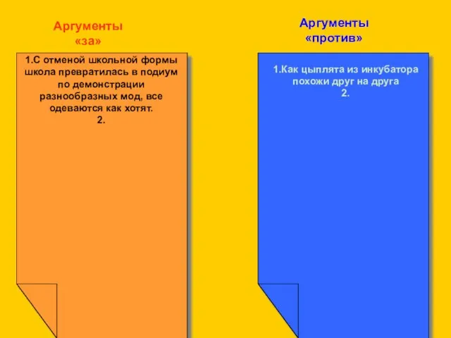 . 1.С отменой школьной формы школа превратилась в подиум по демонстрации разнообразных