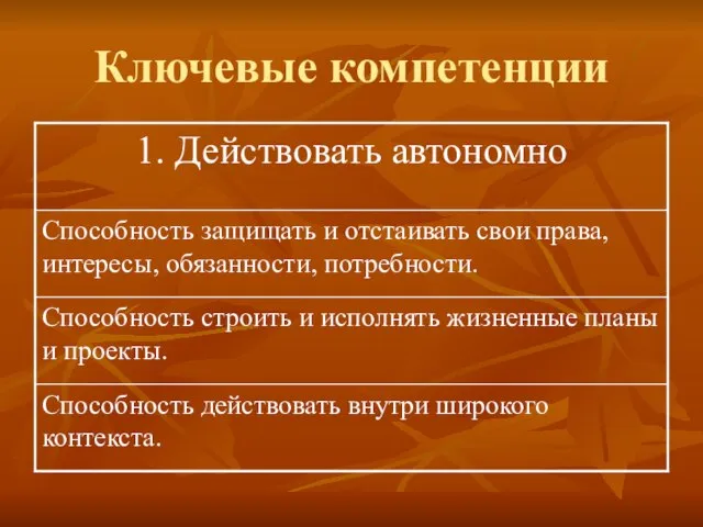 Ключевые компетенции