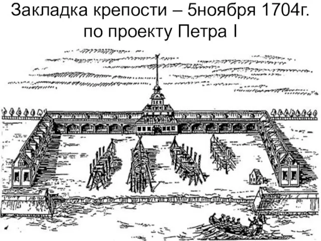 Закладка крепости – 5ноября 1704г. по проекту Петра I
