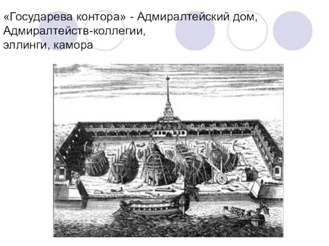 «Государева контора» - Адмиралтейский дом, Адмиралтейств-коллегии, эллинги, камора