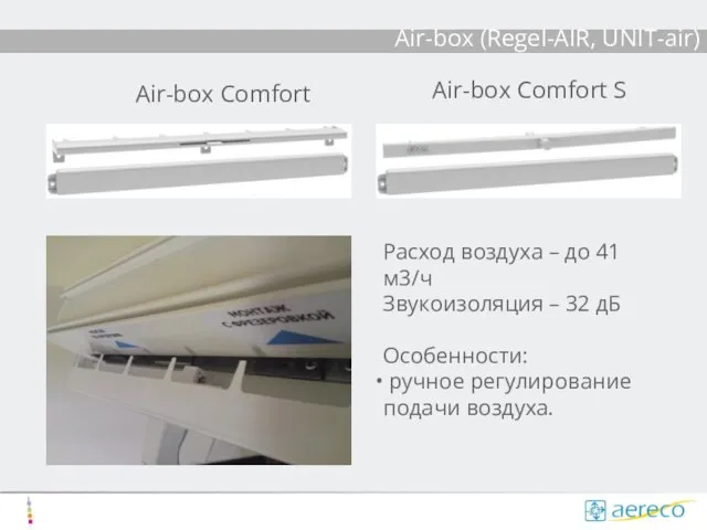 Air-box (Regel-AIR, UNIT-air) Air-box Comfort Air-box Comfort S Расход воздуха – до