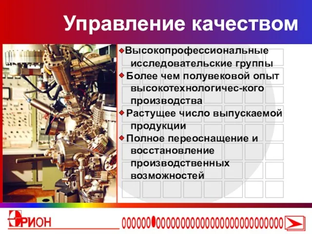 Высокопрофессиональные исследовательские группы Более чем полувековой опыт высокотехнологичес-кого производства Растущее число выпускаемой