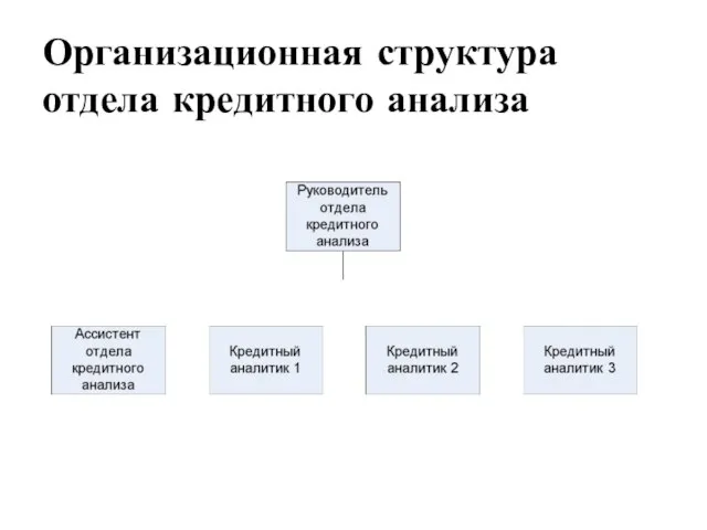 Организационная структура отдела кредитного анализа