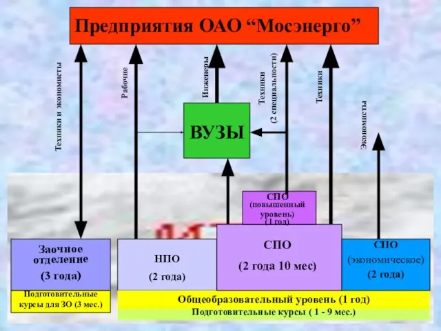 Заочное отделение (3 года) Общеобразовательный уровень (1 год) Подготовительные курсы ( 1