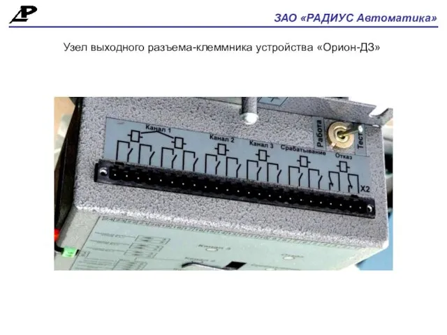 ЗАО «РАДИУС Автоматика» Узел выходного разъема-клеммника устройства «Орион-ДЗ»