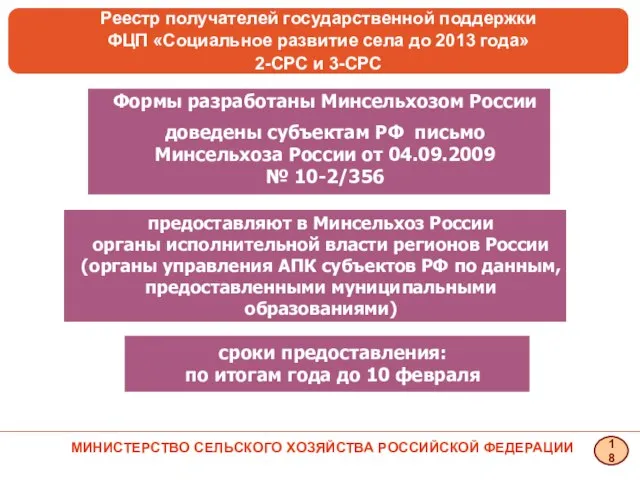 Формы разработаны Минсельхозом России доведены субъектам РФ письмо Минсельхоза России от 04.09.2009