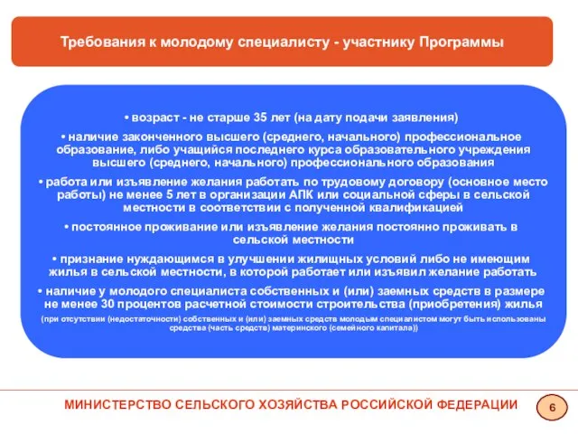 возраст - не старше 35 лет (на дату подачи заявления) наличие законченного