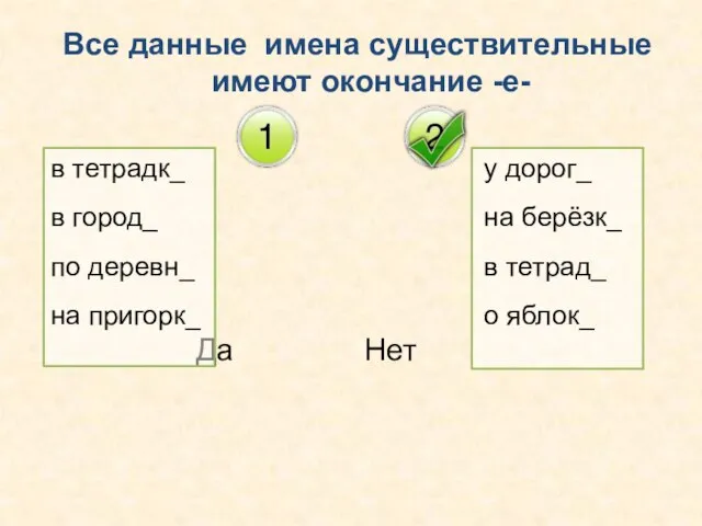 Все данные имена существительные имеют окончание -е- в тетрадк_ в город_ по