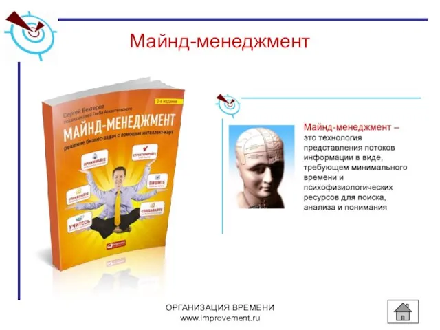 ОРГАНИЗАЦИЯ ВРЕМЕНИ www.improvement.ru Майнд-менеджмент
