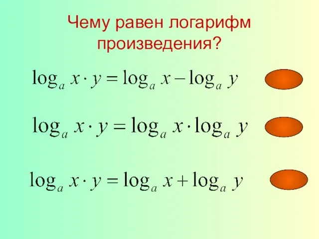 Чему равен логарифм произведения?