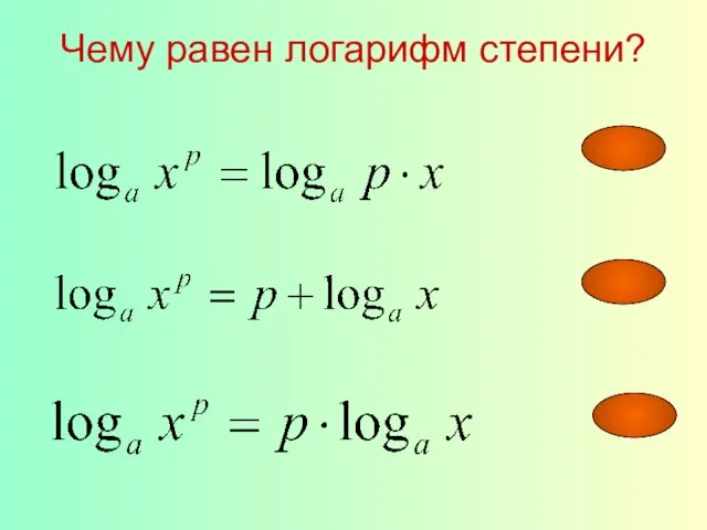 Чему равен логарифм степени?