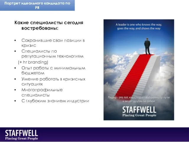 Портрет идеального кандидата по PR Какие специалисты сегодня востребованы: Сохранившие свои позиции