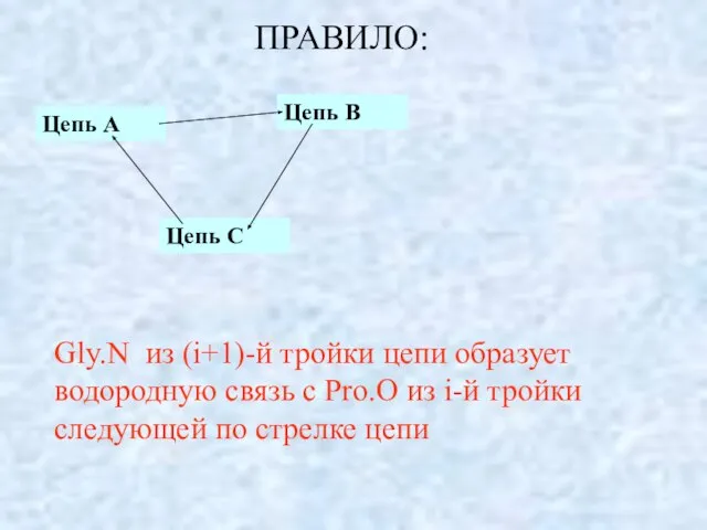 ПРАВИЛО: Цепь A Цепь C Цепь B Gly.N из (i+1)-й тройки цепи