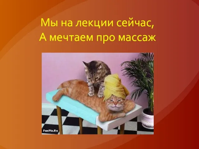 Мы на лекции сейчас, А мечтаем про массаж