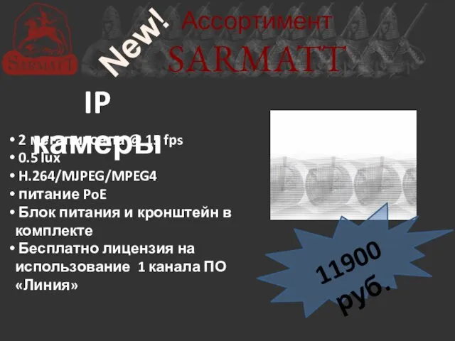 Ассортимент SARMATT IP камеры 2 мегапиксела @ 15 fps 0.5 lux H.264/MJPEG/MPEG4