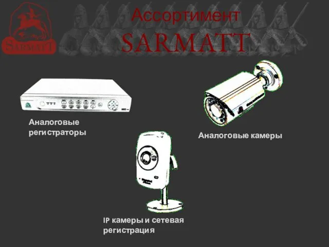 Ассортимент SARMATT Аналоговые регистраторы Аналоговые камеры IP камеры и сетевая регистрация