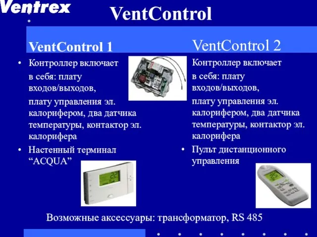 VentControl VentControl 1 Контроллер включает в себя: плату входов/выходов, плату управления эл.калорифером,