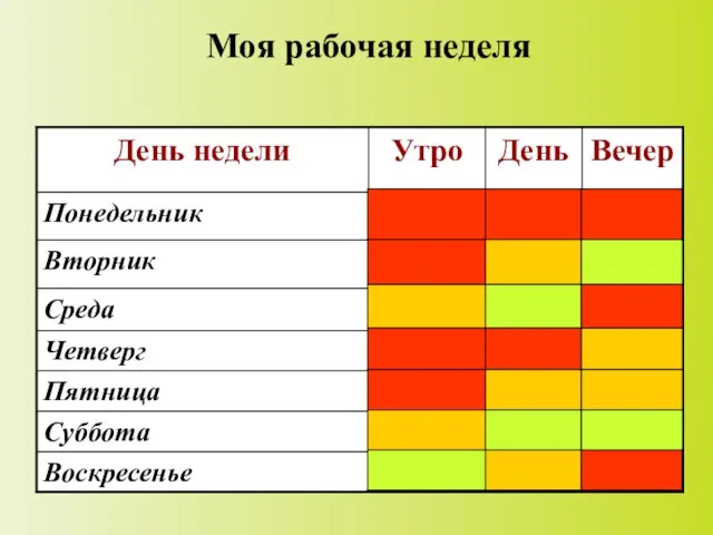 Моя рабочая неделя