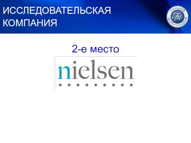 1. ЛУЧШИЙ МАРКЕТИНГ 2-е место ИССЛЕДОВАТЕЛЬСКАЯ КОМПАНИЯ