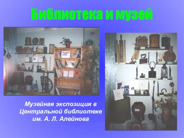 Библиотека и музей Музейная экспозиция в Центральной библиотеке им. А. Л. Алейнова
