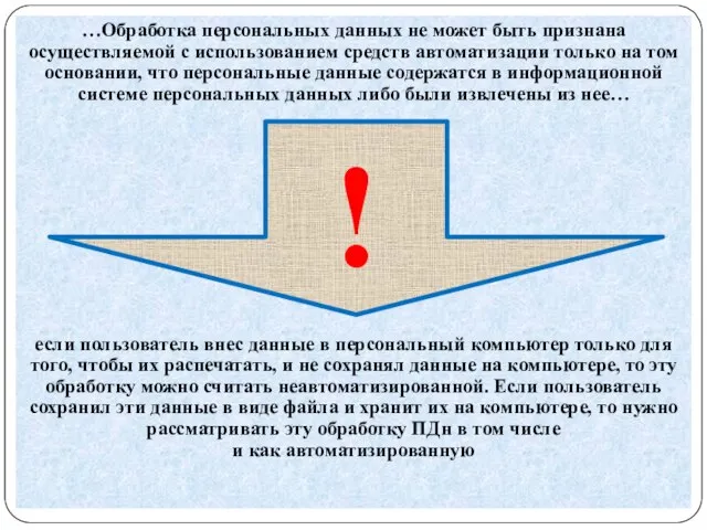 …Обработка персональных данных не может быть признана осуществляемой с использованием средств автоматизации