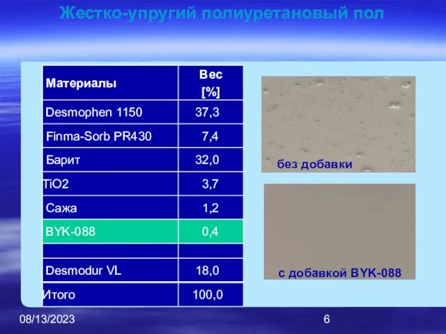 08/13/2023 Жестко-упругий полиуретановый пол