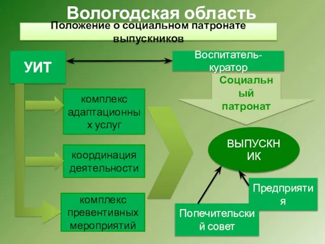 Вологодская область Положение о социальном патронате выпускников УИТ комплекс адаптационных услуг координация
