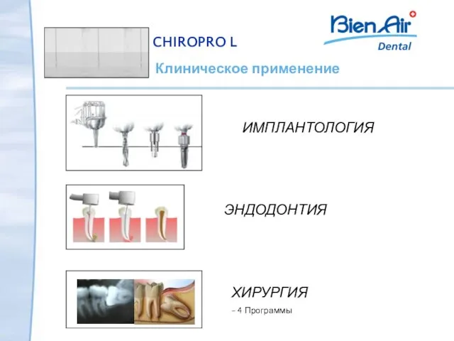 Клиническое применение ЭНДОДОНТИЯ ХИРУРГИЯ - 4 Программы ИМПЛАНТОЛОГИЯ