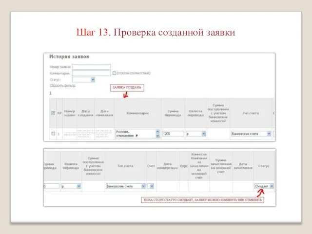 Шаг 13. Проверка созданной заявки