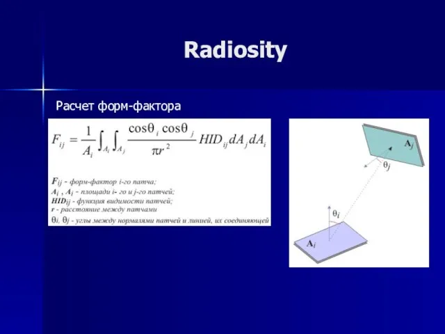 Radiosity Расчет форм-фактора