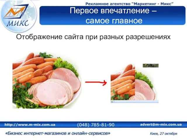 Первое впечатление – самое главное Отображение сайта при разных разрешениях